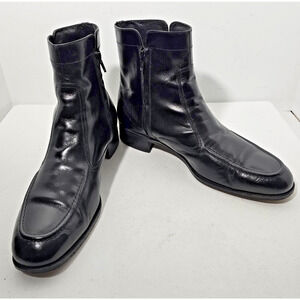 Florsheim Black Ankle Boots Essex Moc Toe Boot Side Zip Sz 11D